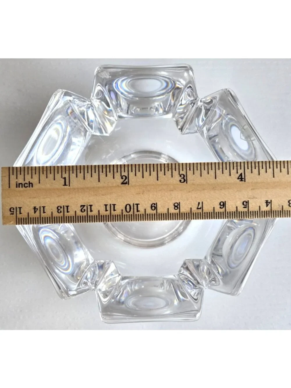 Signed Orrefors Crystal Corona Bowl by 4.5 inches Diameter x 3 inches High